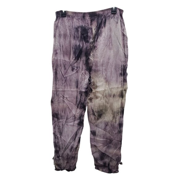 U.R.U URU Women's Vintage Purple Marble Hand Dyed Boho Whimsygoth Pants One Size - Picture 6 of 6